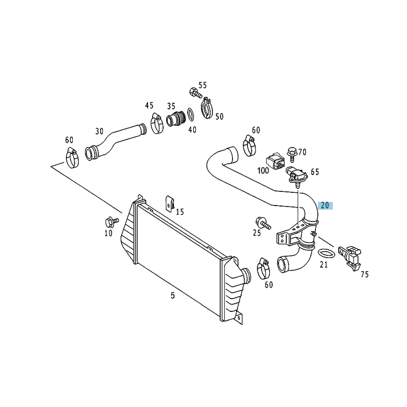 Intercooler Hose Febi 170677 | Mercedes Sprinter A9015284782