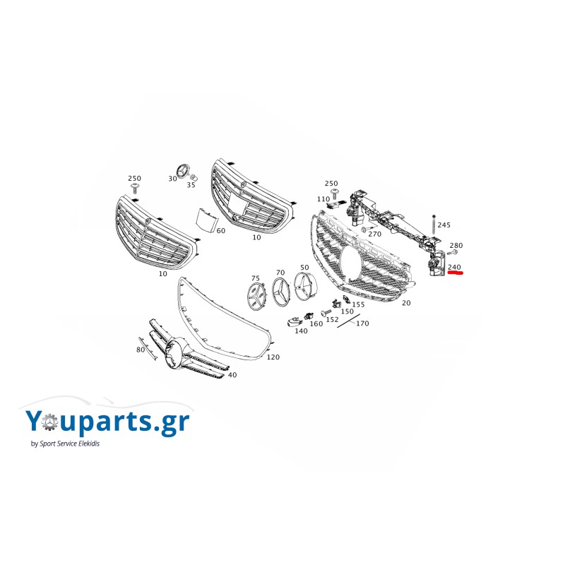 Βασικός φορέας εμπρός Mercedes-Benz A2128801403 E-CLASS W212