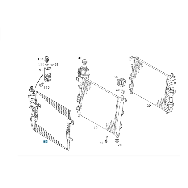 Ψυγείο A/C Mercedes-Benz A-Class W168 98-04 & Vaneo W414 02-05 (Με Ξηραντήρα) υγείο A/C Geo Tech – Συμβατό με Mercedes OEM A1685