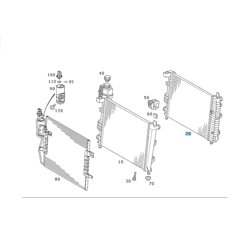 Upgrade your cooling system with the premium GEO TECH engine water radiator (OEM A1685001602) for Mercedes A-Class W168 and Vane