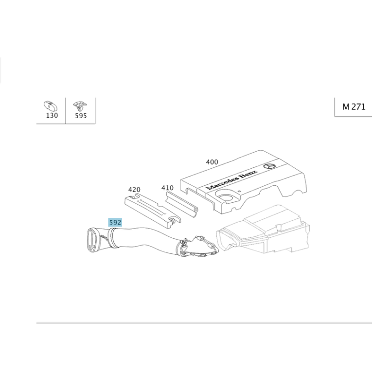 Genuine Mercedes Air Intake Duct Pipe A2710900282 | [youparts.gr]
