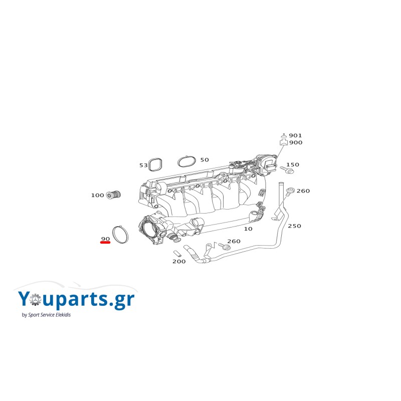 Φλάντζα κλαπέ εισαγωγής Mercedes-benz  A2711411080 C-CLASS W203,W204/ CLK W209/ E-CLASS W211,W212/ SLK R171