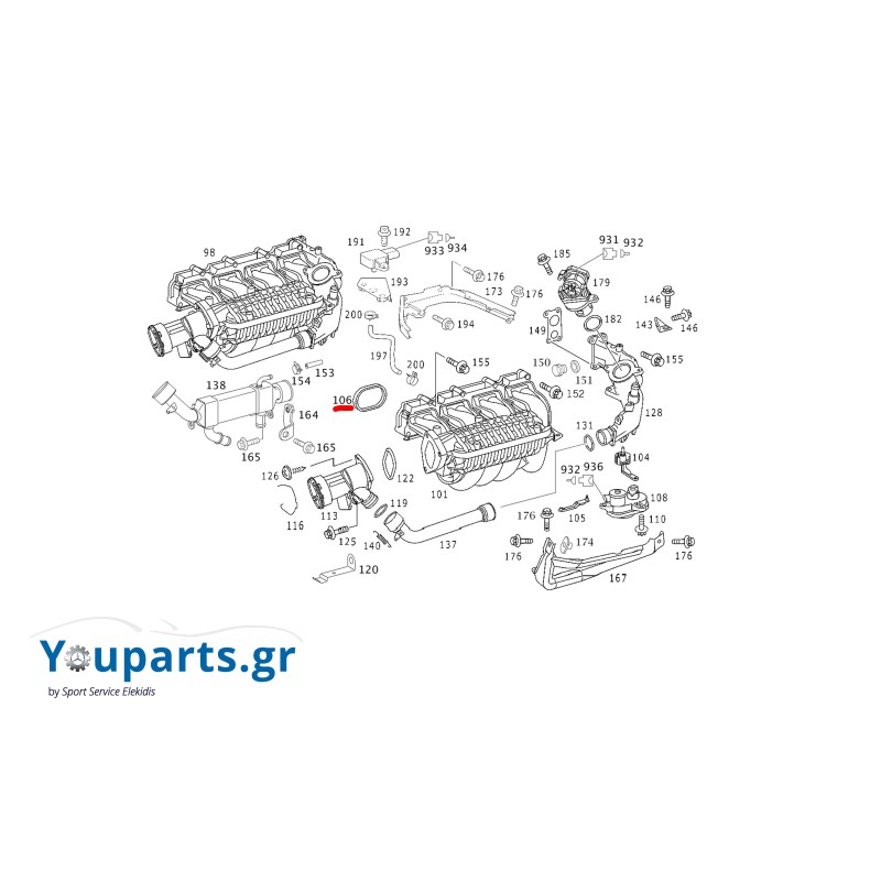 Intake manifold gasket Mercedes-benz A6110940080